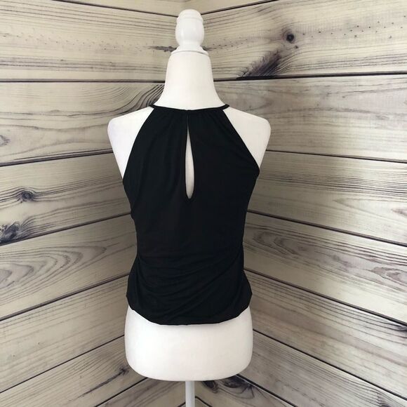 Express Black Rhinestone Sheer Panel Tank - Picture 3 of 5